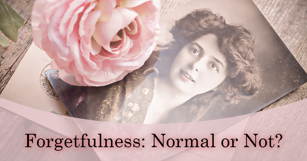 Forgetfulness: Normal or Not? Old photo of a young lady with a rose.
